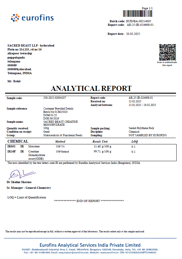 Micronized Creatine Monohydrate, 3g