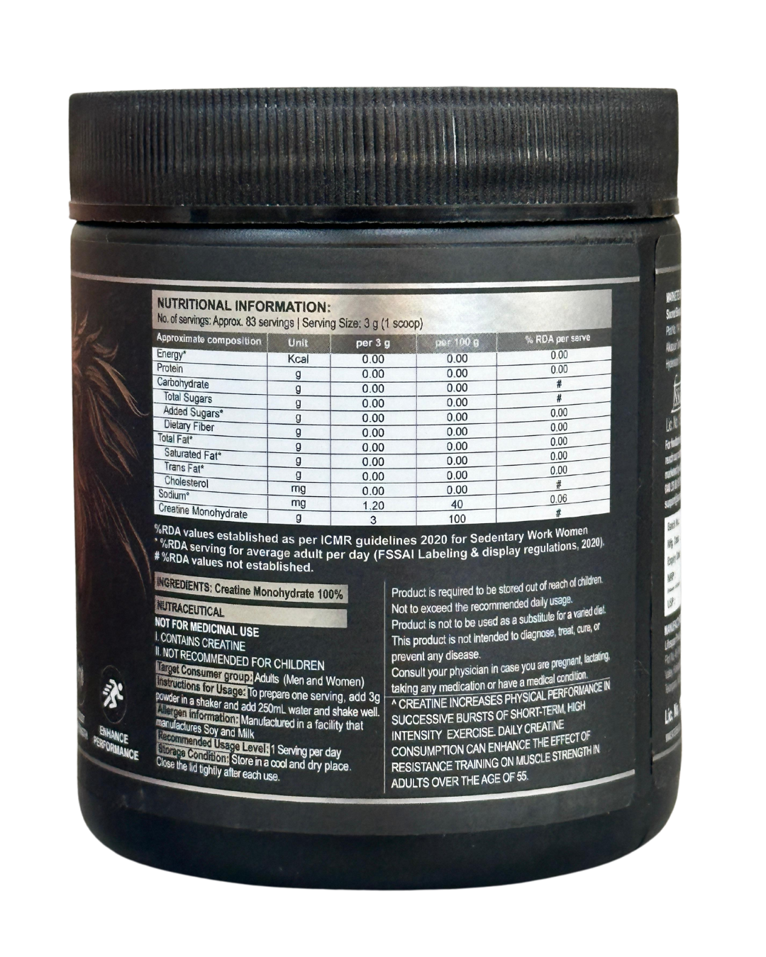 Micronized Creatine Monohydrate, 3g