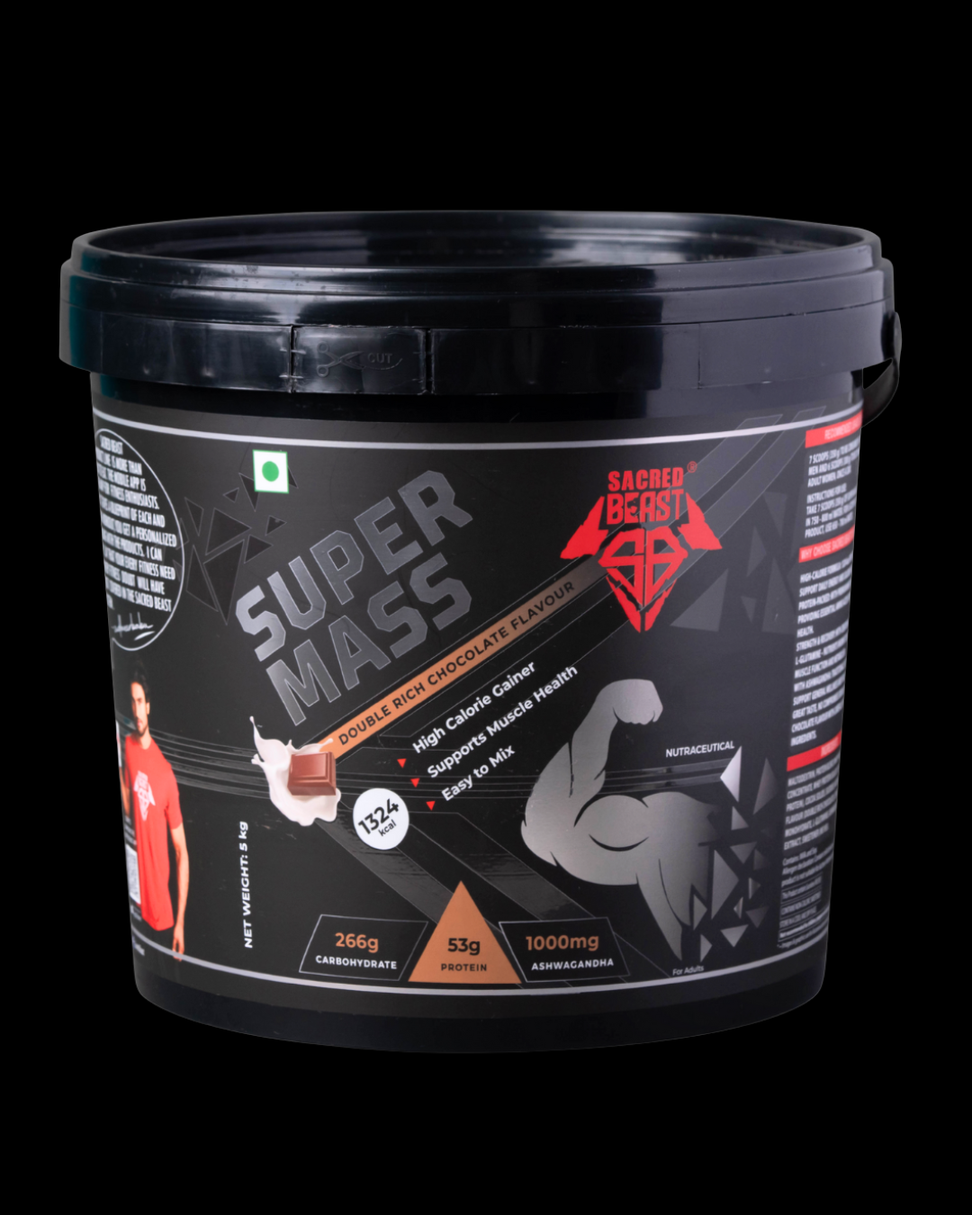 Sacred Beast Super Mass High Calorie Weight Gainer with Ashwagandha