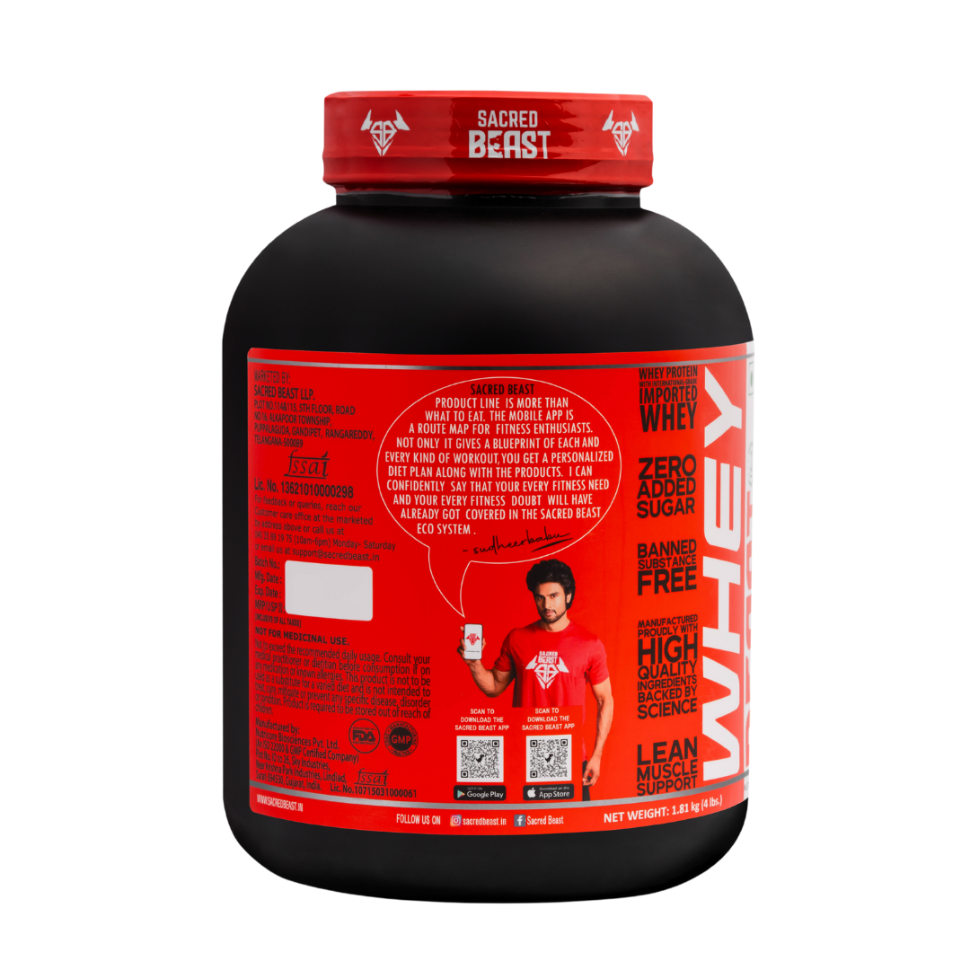 WHEY BEAST | 25g Protein, Whey Protein Concentrate with Shaker