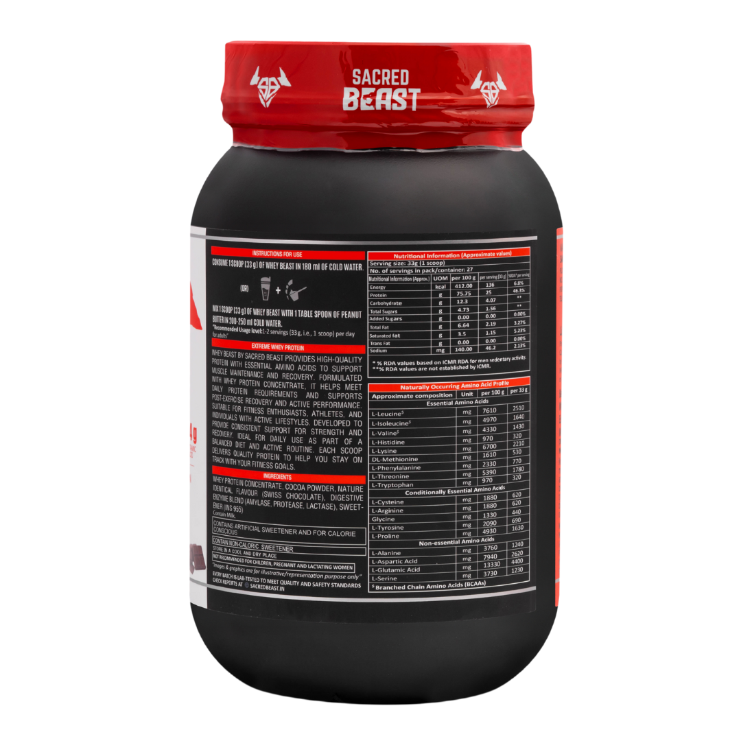 WHEY BEAST | 25g Protein, Whey Protein Concentrate with Shaker