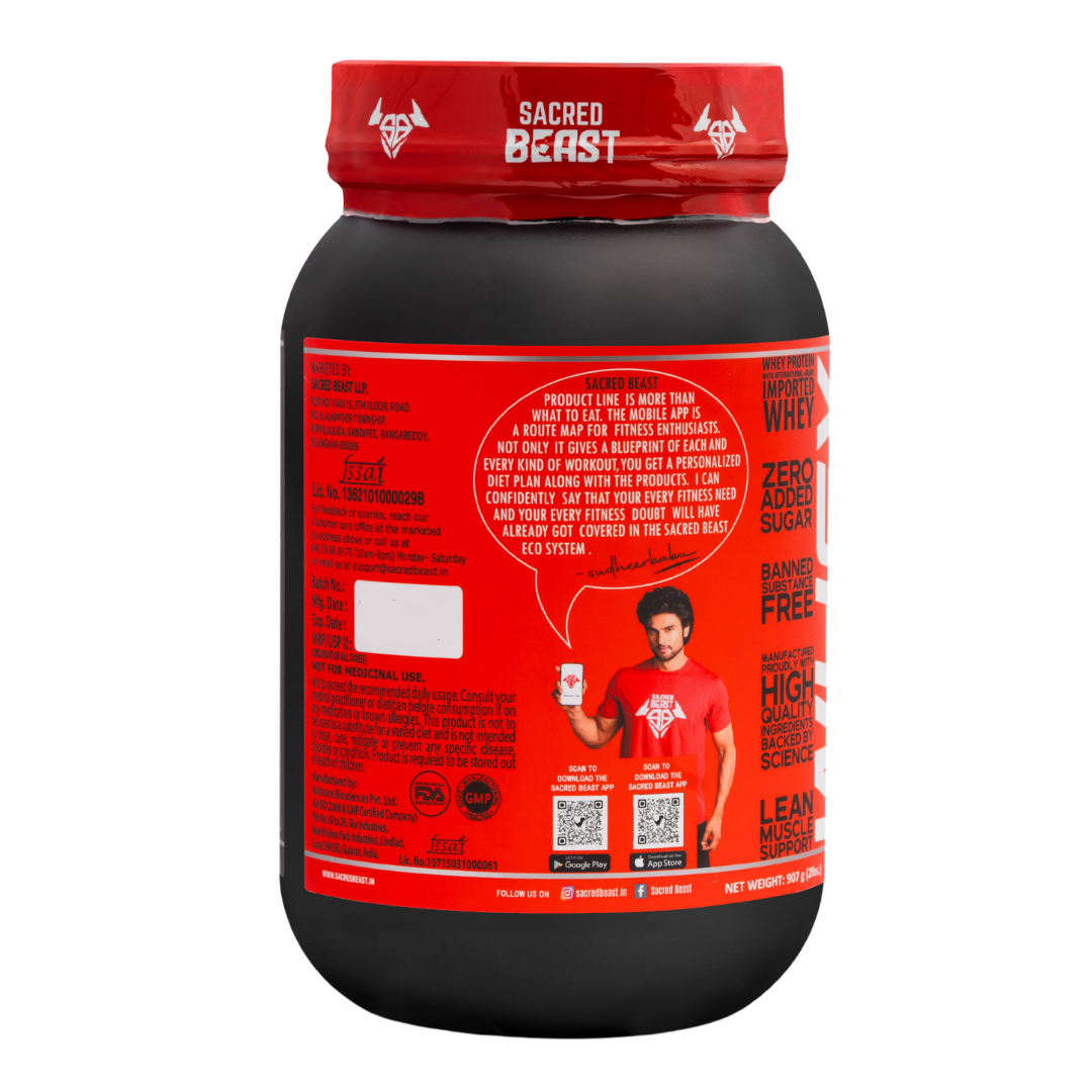 WHEY BEAST | 25g Protein, Whey Protein Concentrate with Shaker
