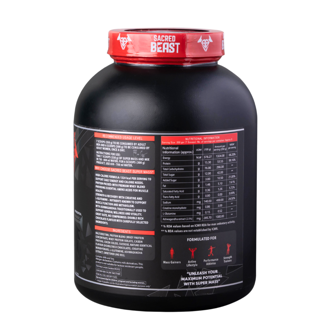 SUPER MASS High-Calorie Gainer with Ashwagandha