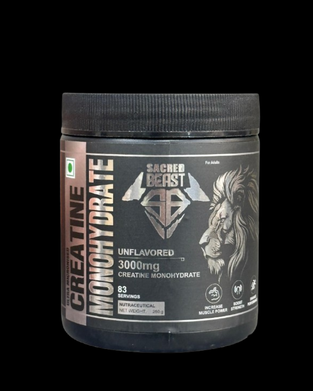 Micronized Creatine Monohydrate: 3g — Supports strength, power, and high-intensity performance