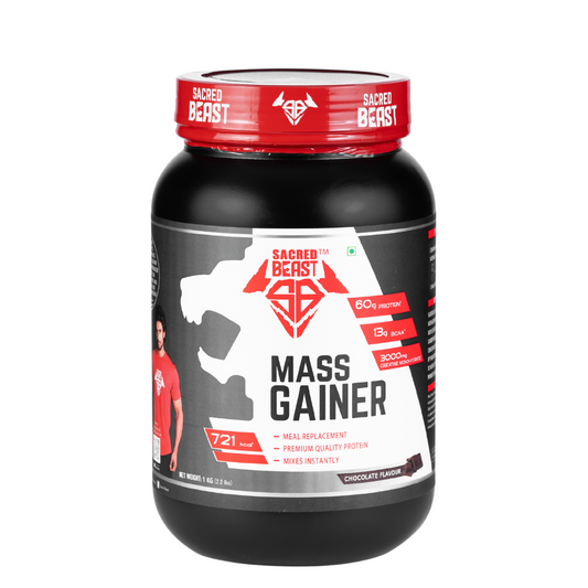 Sacred Beast High Protein Mass Gainer 30g protein, 1500mg Creatine per Scoop| Eurofin Lab tested