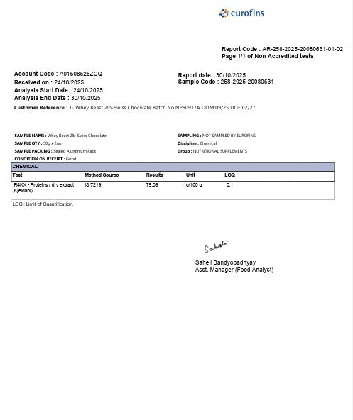 WHEY BEAST | 25g Concentrate Protein with Shaker