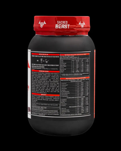 Sacred Beast Whey Beast-25g Protein | 5.5g BCAAs | 4.4g Glutamic Acid