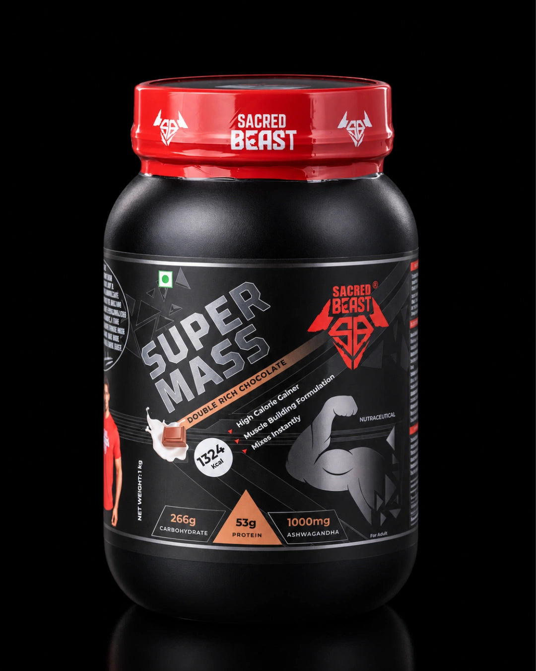 Sacred Beast Super Mass High Calorie Weight Gainer with Ashwagandha