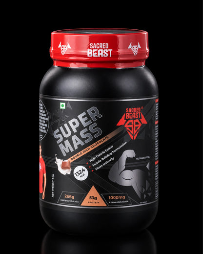 Sacred Beast Super Mass High Calorie Weight Gainer with Ashwagandha