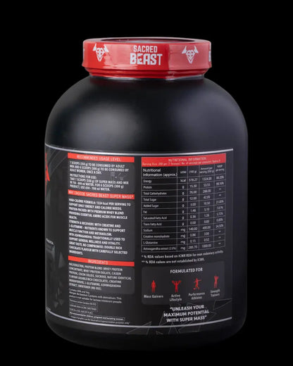 Sacred Beast Super Mass High Calorie Weight Gainer with Ashwagandha