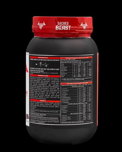 Sacred Beast Whey Beast-25g Protein | 5.5g BCAAs | 4.4g Glutamic Acid- Free Shaker