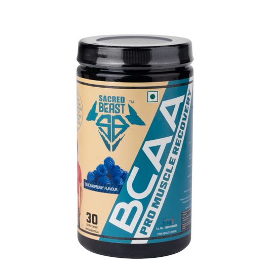 Sacred Beast BCAA Pro Muscle Recovery, 30 Servings, 400g, Blue Raspberry Flavour